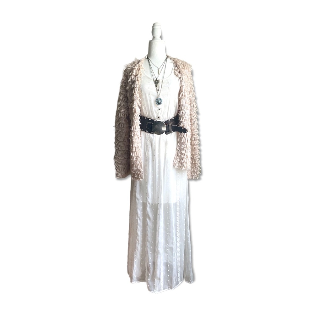 :::SOLD::: Boho queen ensemble size small dress large overcoat necklace and belt